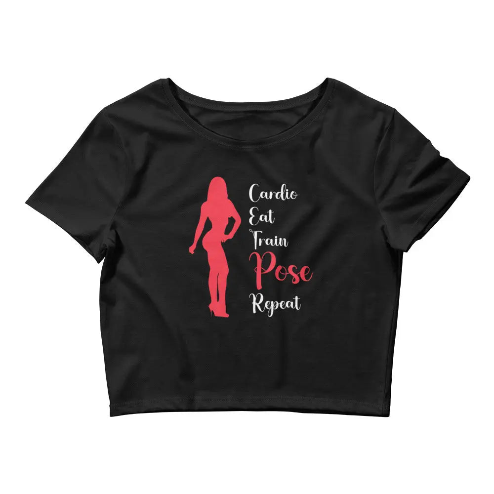 Ladies Crop Top - Cardio, Eat, Train, Pose, Repeat