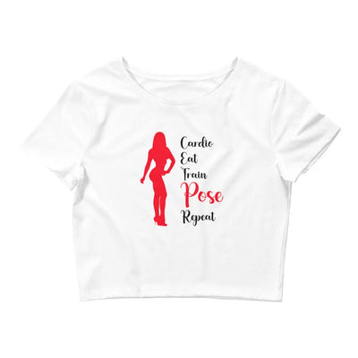 Ladies Crop Top - Cardio, Eat, Train, Pose, Repeat