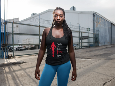 Ladies Racerback Tank Top - Cardio, Eat, Train, Pose, Repeat Metaphoron Shirts