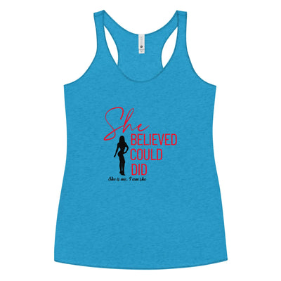 Women's Fitness Racerback Tank Top - She Believed 