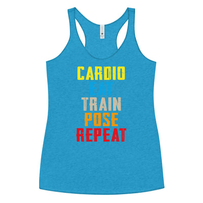 Women's Tank Top Racerback - Cardio, Eat, Train, Pose