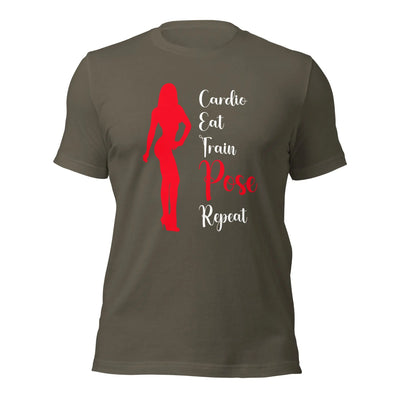 Unisex T-Shirt - Cardio, Eat, Train, Pose, Repeat