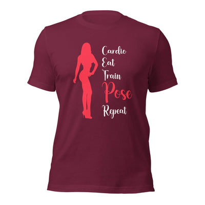 Unisex T-Shirt - Cardio, Eat, Train, Pose, Repeat