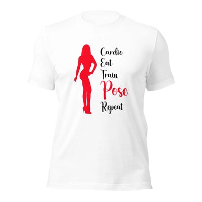 Unisex T-Shirt - Cardio, Eat, Train, Pose, Repeat