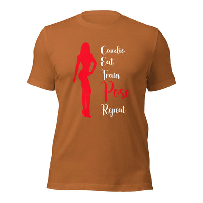 Unisex T-Shirt - Cardio, Eat, Train, Pose, Repeat